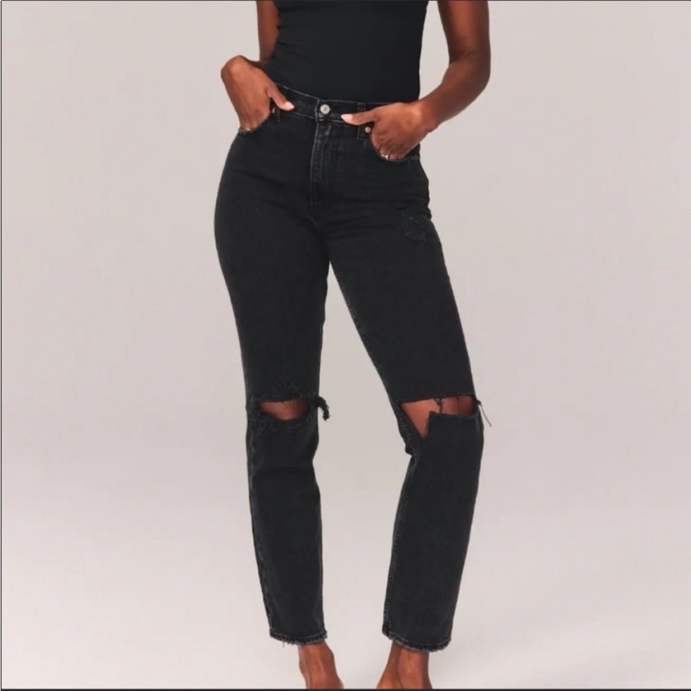 Abercrombie & Fitch The Ankle Straight Ultra High Rise Jeans Distressed Size 30